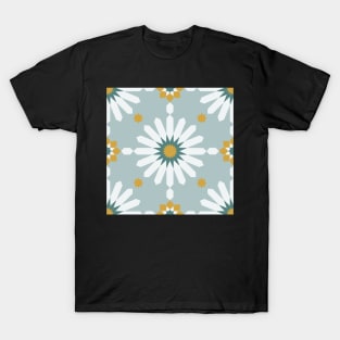 Geometric Starburst Pattern - Blue Gray T-Shirt